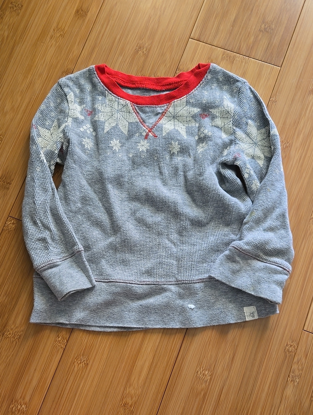 Burt's Bees Grey Fair Isle Thermal Top - 2T